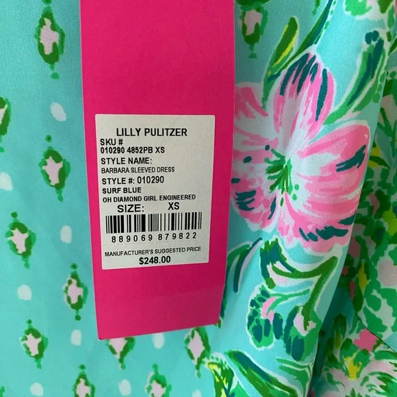 Lilly Pulitzer Floral Green and Pink Dress